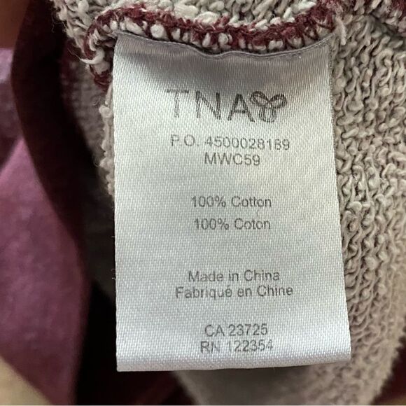 TNA Burgundy Cotton Cowl Neck Sweater Womens Size Small - Picture 4 of 7